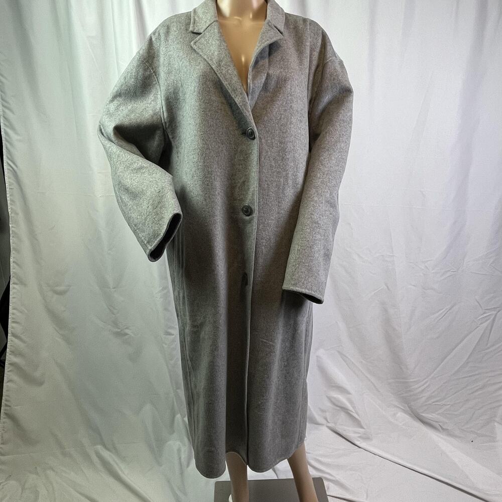 Gap Coat Mens XL Gray Wool Blend Long Single Breasted Overcoat Jacket